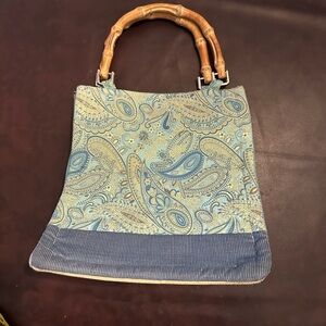 Bamboo handle paisley purse